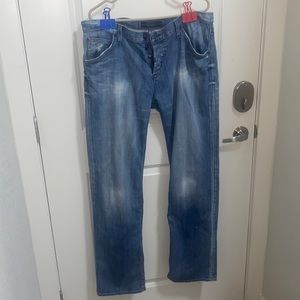 Hudson Mens 38x33 Button Fly Bootcut Jeans